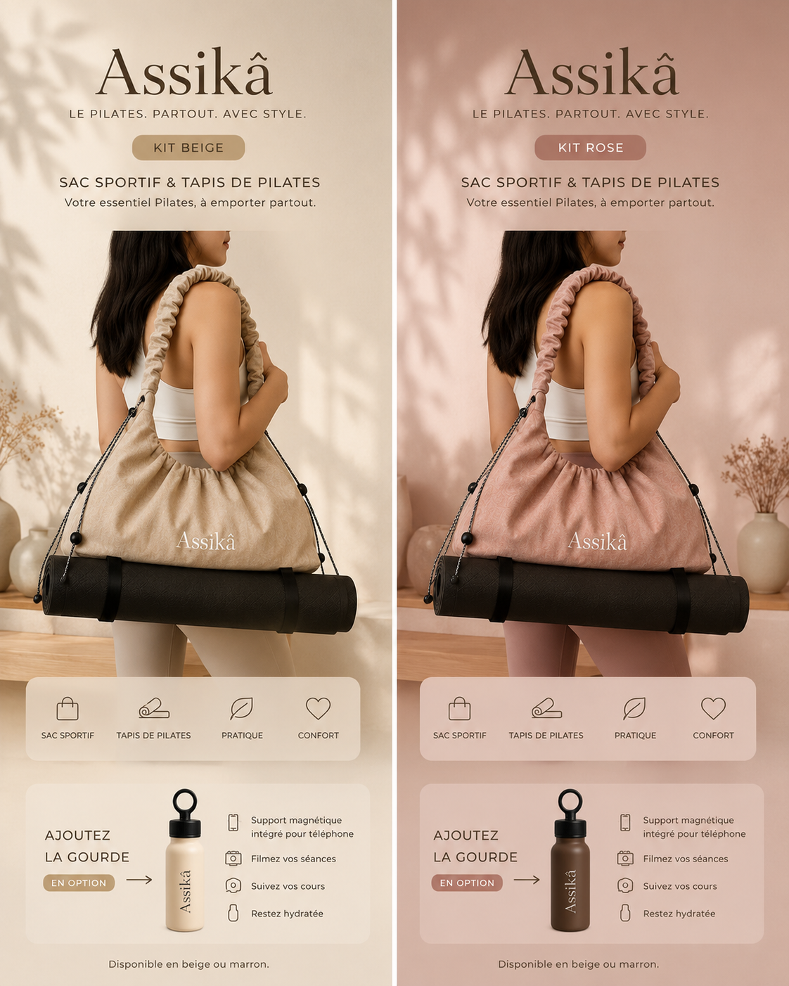 Sac de sport Assikâ avec tapis de sport